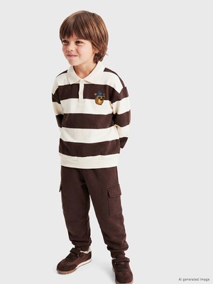 LC Waikiki Lcw Kids Kahverengi Çizgili Erkek Çocuk Takım