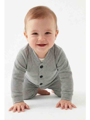 Güler Butik ​unisex Bebek Fitilli/çelik Interlok Düğmeli Tulum - Yumuşak Dokulu Rahat Kesim Bebek Patiksiz Tulum