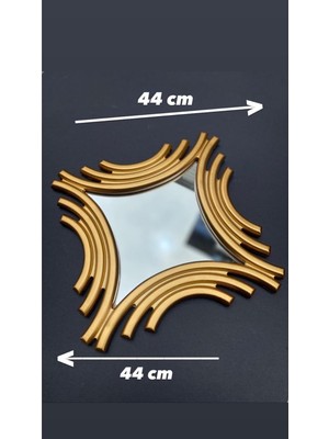 Peramari Dekoratif Polyester Ikili Kare Ayna Takımı Gold Gold 44 x 44