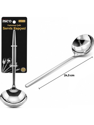 MiraLive Metal Servis Kepçesi - Krom Renk - 24.5 cm