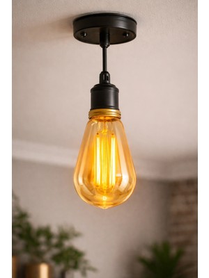 MiraLive 1 Adet Cata Ct 4313 Dimmerli LED Rustik Ampul 6W Amber Işık E27 Duy