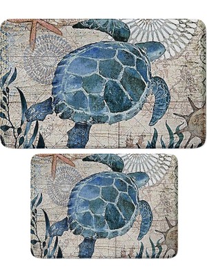 Odea Sevimli Tasarımlı Mikrofiber 2'li Takım Banyo Paspası, Kaymaz Taban, Makinede Yıkanabilir (40X60_50X80)