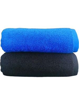 Odea Premium 50X90 CM%100 Pamuk El Havlusu Spor Havlusu – 250 gr – 2'li ve 3'lü Set Seçenekleri – Banyo, Yoga, Pilates, Spor Için Şık ve Yumuşak El Havlusu (1, Siyah Royal Mavi)