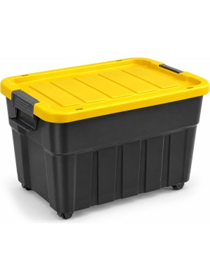 Odea Tekerlekli Premium Kapaklı Plastik Saklama Kutusu, 30 L