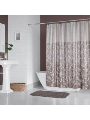 Odea Banyo Duş Perdesi 4247 120X200 Perde Borusu Askı Aparatı 90X130 Hediyeli