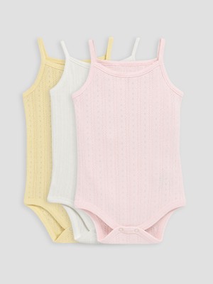 LC Waikiki Lcw Baby Pembe Kare Yaka Nakışlı Kız Bebek Çıtçıtlı Body 3'lü