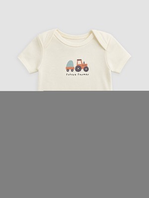 LC Waikiki Lcw Baby Bej Erkek Bebek Baskılı Çıtçıtlı Body