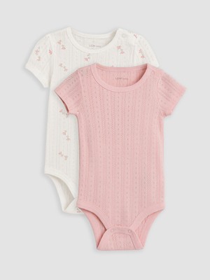 LC Waikiki Lcw Baby Ekru Bisiklet Yaka Kız Bebek Çıtçıtlı Body 2'li
