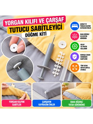 Akıllı Bayi Yorgan Kılıfı ve Çarşaf Tutucu Sabitleyici Düğme Kiti Aby