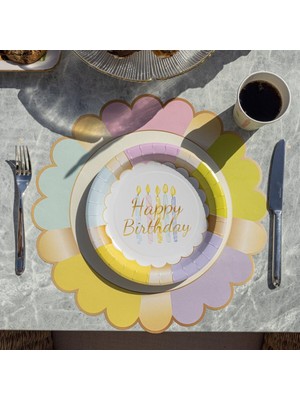 Naturware Birthday Kağıt Tabak 22 cm 12'li Paket
