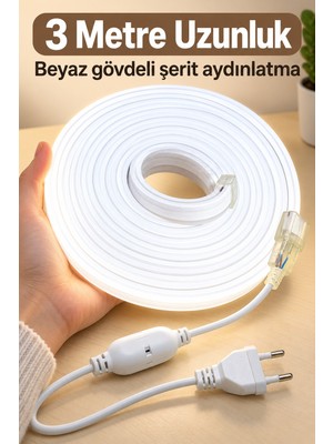 Astraltech Fişli Şerit Aydınlatma Beyaz Işık 3 Metre