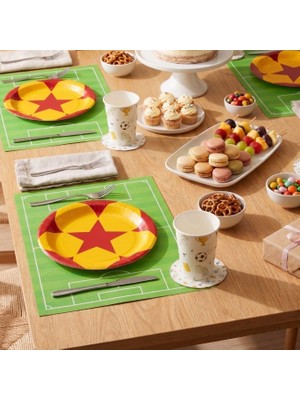 Naturware Play Sarı Kırmızı Kağıt Tabak 22 cm 12'li Paket