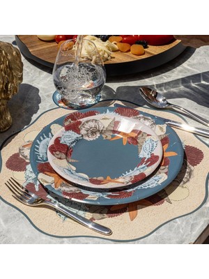 Naturware Coral Kağıt Tabak 26 cm 12'li Paket