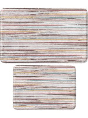 Gy Atelier Sevimli Tasarımlı Mikrofiber 2'li Takım Banyo Paspası, Kaymaz Taban, Makinede Yıkanabilir (40X60_50X80)