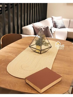 Gy Atelier Moderin Doğal Jüt, Desenli, Hasır, Amerikan Servis, Masa, Sehpa Örtüsü Runner. 35X100 Jüt 35 x 100, RUNNER-R10