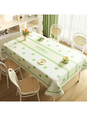 Gy Atelier Yeşil Bej Masa Örtüsü Masa Folyosu Köşeli, Çiçekler, Pvc, 120 x 120