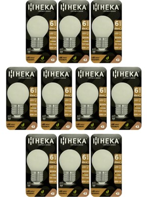 6W (48W) 3000K Sarı Işık E27 Duylu Soft LED G45 Ampul, 10 Adet