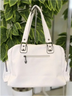 Goldbags Kadın Yıkama Deri Çok Gözlü Omuz ve Kol Çantası 35X27CM