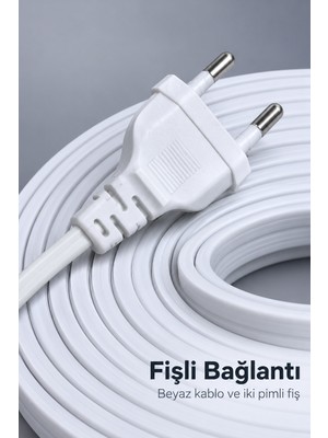 Sepetopia Şerit Aydınlatma Beyaz Işıklı Iki Pimli Fişli Model