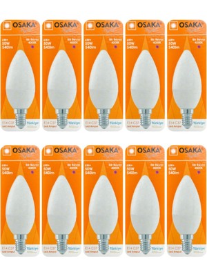 Die Grup 6W (50W) Günışığı 4000K E14 Duylu LED Mum Ampul, 10 Adet