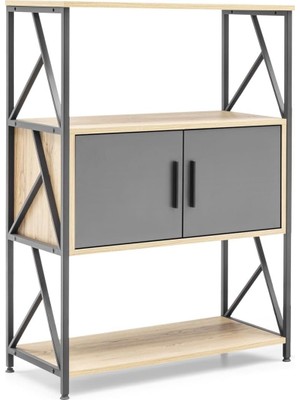 Die Grup Linen 119'LUK 3 Bölmeli 2 Raflı 1 Kabin Kitaplık Linen