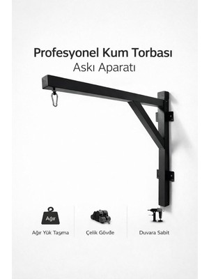 Die Grup Kum Torbası Askısı Boks Torbası Askı Aparatı Duvar Askısı Boks Standı Siyah, Bksasma