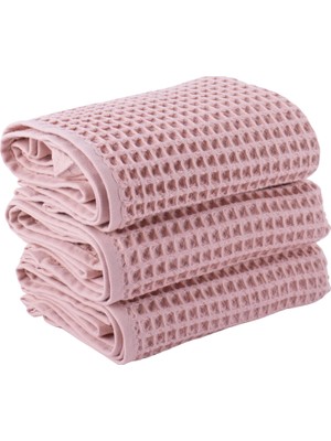 Die Grup Püskül Lüks 3-Adet Waffle El Havlusu Seti, Büyük 40X80 cm