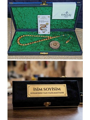 Gündüz Ticaret Dalgıç Usta Kuka Tesbih Sertifikalı Kadife Kutusunda Yapılan Malzemesi ve Bezi ile Birlikte