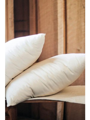 Die Grup 2'LI%100 Doğal Organik Yün Yastık 50X70 Cm, Yün Dolgulu Uyku Yastığı, Beyaz