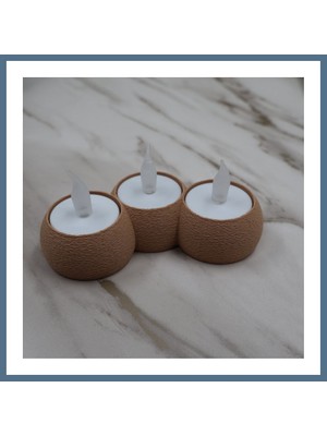 Bezos Modern Tealight Mumluk LED Mum Tutucu Dekoratif Işıklı Mumluk Bbz