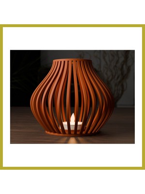 Bezos Oluklu Dalga Formlu Fener Tealight Mumluk Heykelsi Dekoratif Mum Tutucu Bcks