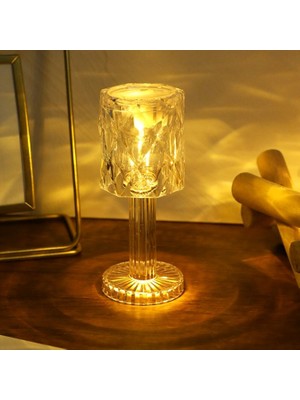 Oktay Sesal Romantik Hediye 2in1 LED Işıklı Mini Abajur + Işıklı Bardak Gün Işığı LED Masa Lambası Pilli LED Işık
