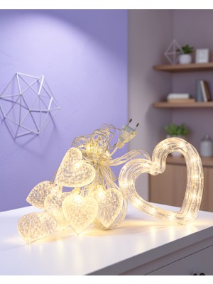 Kalp Figürlü LED Neon Işık 30 cm