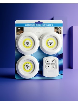 Kablosuz Yapışkanlı LED Işık Uzaktan Kumandalı