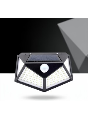Güneş Enerjili Duvar Lambası 100 LED Pır Sensör IP65