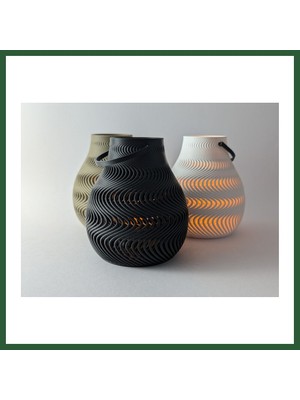 Bezos Dalga Desenli Tealight Mumluk Modern LED Mum Tutucu Dekoratif Işıklı Bzst