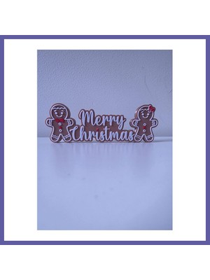 Nida Zencefilli Kurabiye Merry Christmas Yazılı Yılbaşı Dekoratif Süs Nıda