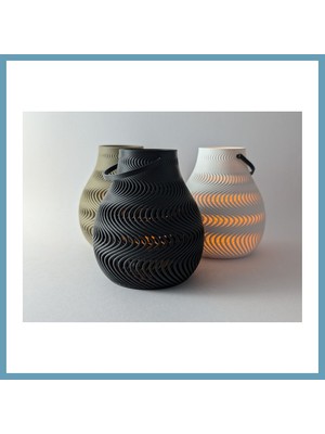 Bezos Dalga Desenli Tealight Mumluk Modern LED Mum Tutucu Dekoratif Işıklı MBT06