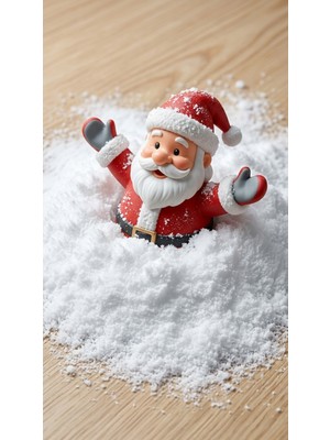 Alpin Kara Gömülmüş Eğlenceli Noel Baba Figürü - Yılbaşı Masa Üstü Dekoratif Obje ve Süs