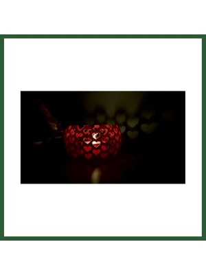 Bezos Kalp Işık Yansımalı Tealight Mumluk Romantik Dekoratif Mum Tutucu Bzst