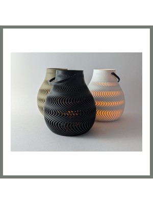 Bezos Dalga Desenli Tealight Mumluk Modern LED Mum Tutucu Dekoratif Işıklı Mmbz