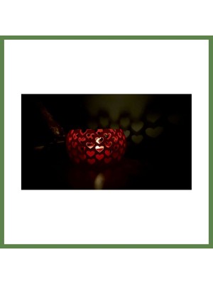 Bezos Kalp Işık Yansımalı Tealight Mumluk Romantik Dekoratif Mum Tutucu HB006