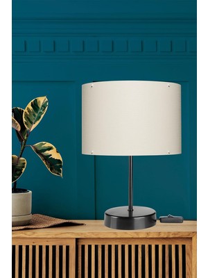 Tr Ag Lightdesign Krem Abajur Yatak Odası Salon Modern Şık Masa Lambası AGNM10