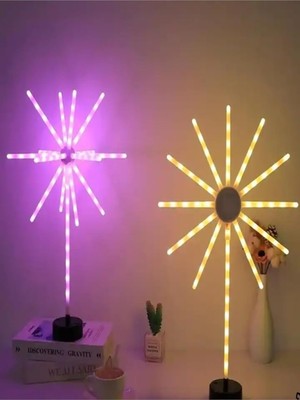 Tr Yeni Model Şık Tasarım Masaüstü Yıldız Görünümlü Meteor Yağmuru Rgb Akıllı LED Ev O