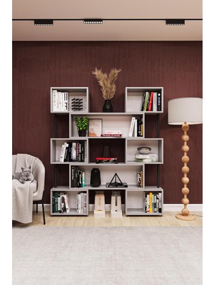 Tr Asra Trend Modern Ayarlanabilir Raflı Ev Ofis KITAPLIK%100 Mdf Dekoratif Kütüphane Kitaplık