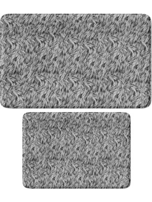 Tr Sevimli Tasarımlı Mikrofiber 2'li Takım Banyo Paspası, Kaymaz Taban, Makinede Yıkanabilir (4