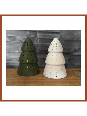 Bezos Çam Ağacı Formlu Tealight Mumluk Yılbaşı Dekoratif Mum Tutucu Pro