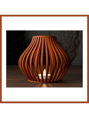 Bezos Oluklu Dalga Formlu Fener Tealight Mumluk Heykelsi Dekoratif Mum Tutucu Pro
