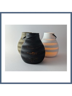 Bezos Dalga Desenli Tealight Mumluk Modern LED Mum Tutucu Dekoratif Işıklı BZS10