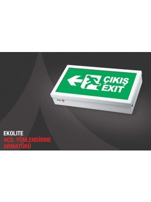 Odea Arsel Ekolite AE-6113-L Acil Çıkış Yönlendirme Armatürü Kesintide 180 Dak. Yanan 20XF LED